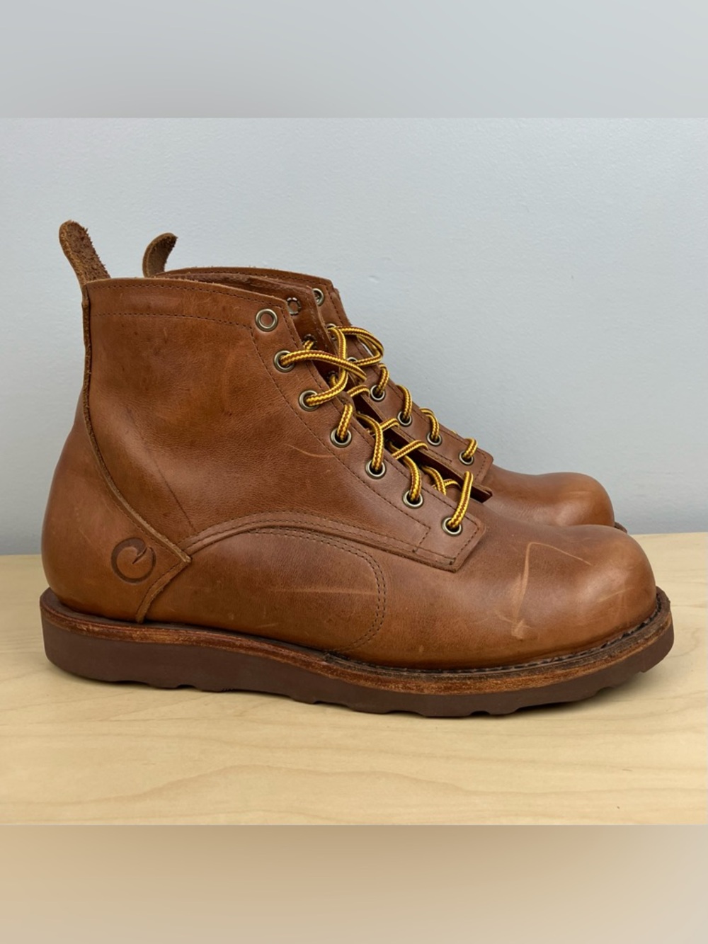 Origin Men’s Size 9.0 Coronado Brown Leather Boots Lace Up Made In Maine USA